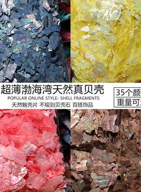 非遗螺钿天然幻彩渤海湾贝壳片DIY胸针发簪饰品漆画团建活动材料