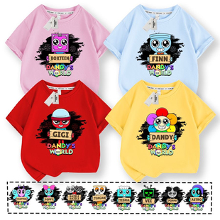 丹迪的世界短袖 Dandy's World儿童卡通游戏圆领亲休闲衣服T恤潮