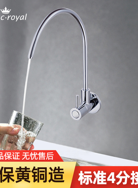 软水机黄铜单冷水龙头家用直饮龙头厨房纯净水龙头配件入墙出水嘴