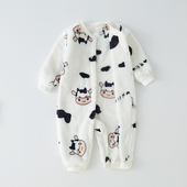 秋冬季 法兰绒婴儿保暖加绒连体衣儿童哈衣男女宝宝睡衣春秋装 爬服