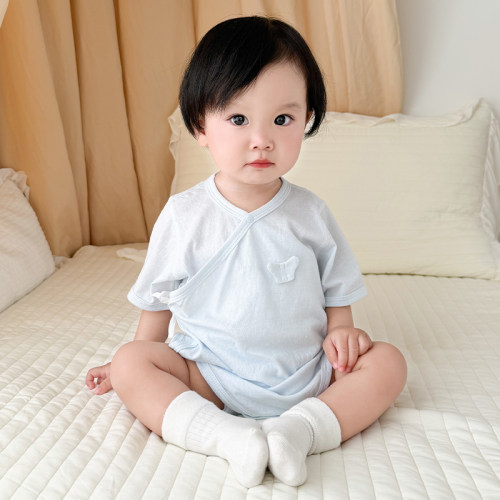 夏季凉感婴儿短袖薄款透气连体衣