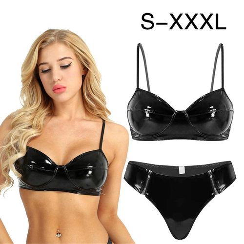 漆皮性感大码文胸情趣胸罩胸衣