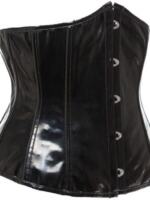 corset mirror-finish leather strap corset, sexy short PU leather waist clip, court corset, women's abdominal cincher thumbnail 5