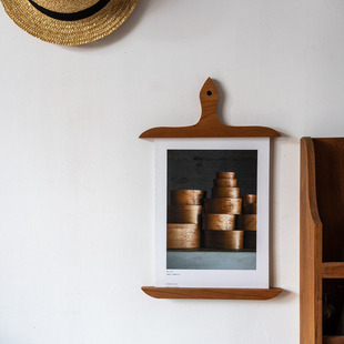 生活小物|诚子手作原创画架日系复古樱桃木画夹磁吸壁挂相片画芯