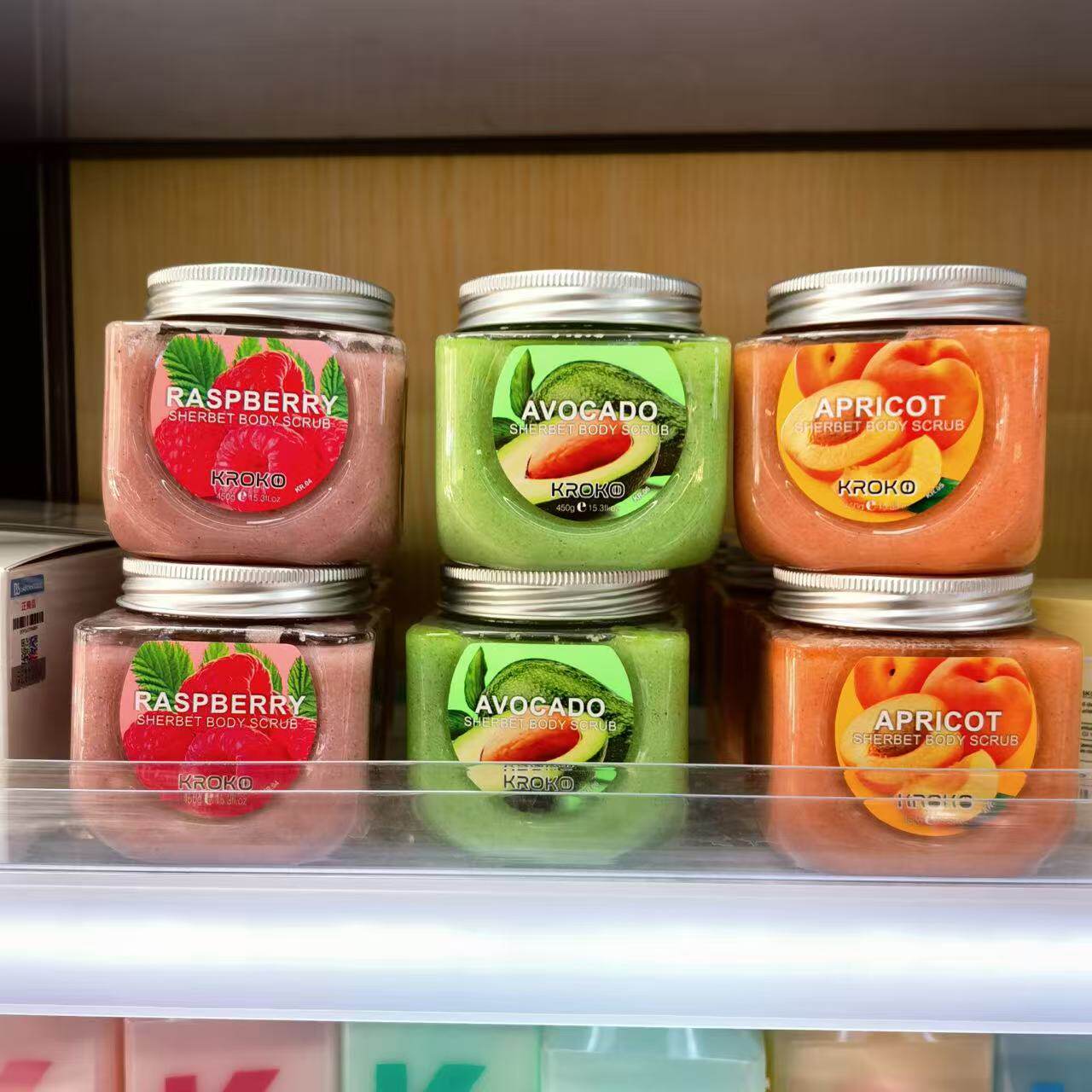 KROKO水果味身体磨砂膏去角质滋润肌肤多口味可选润滑皮肤鸡皮