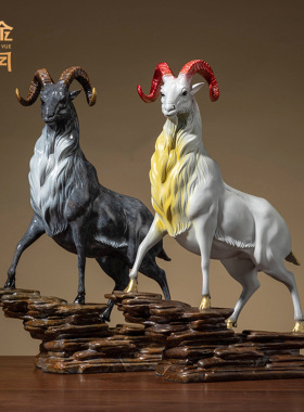 铜艺坊领头羊彩铜摆件商务馈赠公司开业礼品黄铜山羊工艺品铜摆件