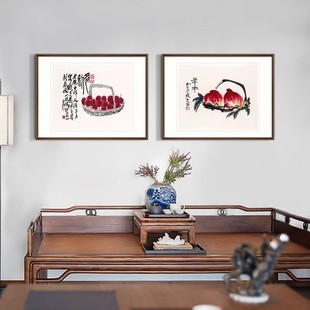 齐白石益寿延年国画餐厅挂画新中式现代办公室书房客厅国风名画
