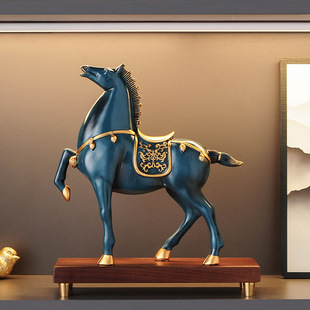 新中式马到成功领导办公室马摆件轻奢家居装饰品办公桌高档礼品