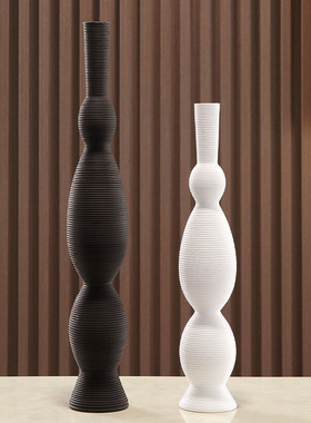 陶瓷花瓶摆件客厅插花感长枝意境小口径电视柜玄关绿植摆件