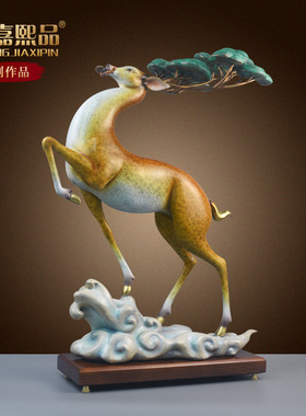 全铜鹿摆件创意步步高升办公室客厅家居装饰品商务开业礼品工艺品