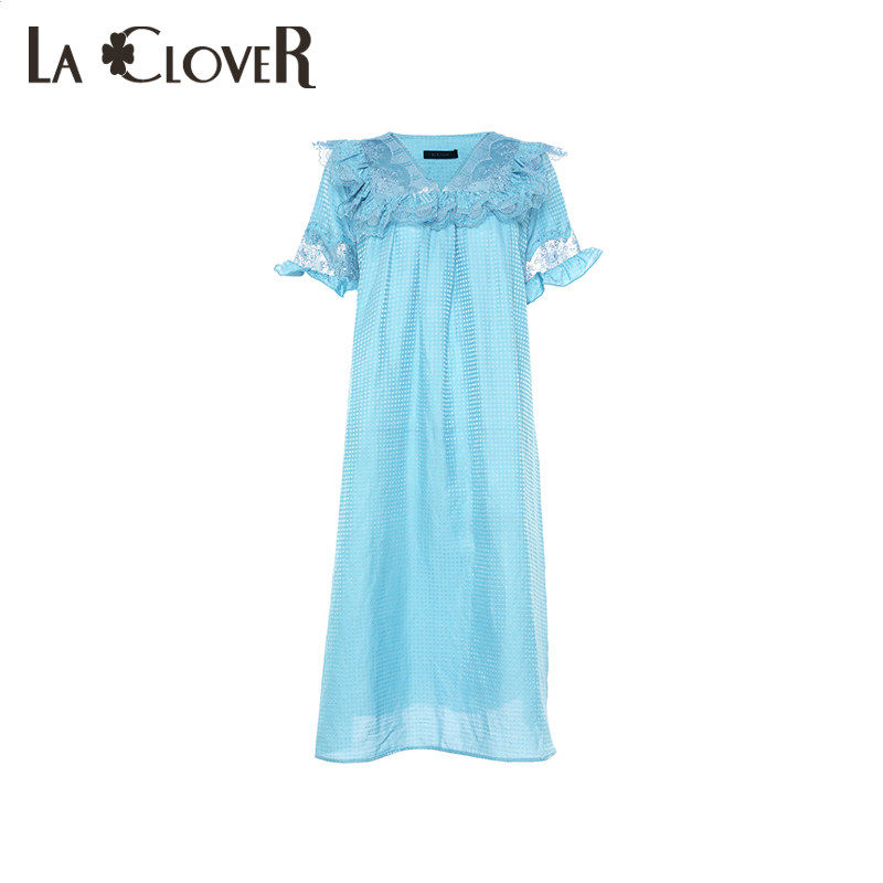 兰卡文丝绵女士家居服短袖睡裙