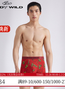 宝迪威德透气莫木代尔红色生肖本命年男士中腰平角内裤ZBN23WN1A