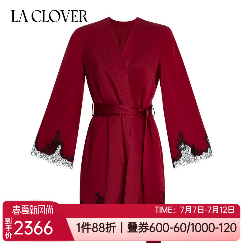 红本命年女士家居服长袖晨睡袍