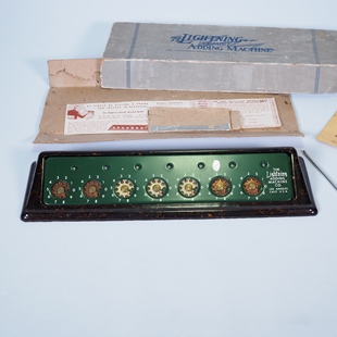 西洋古董美国闪电老式转盘式拨算器加法机计算尺1947文旅怀旧摆件