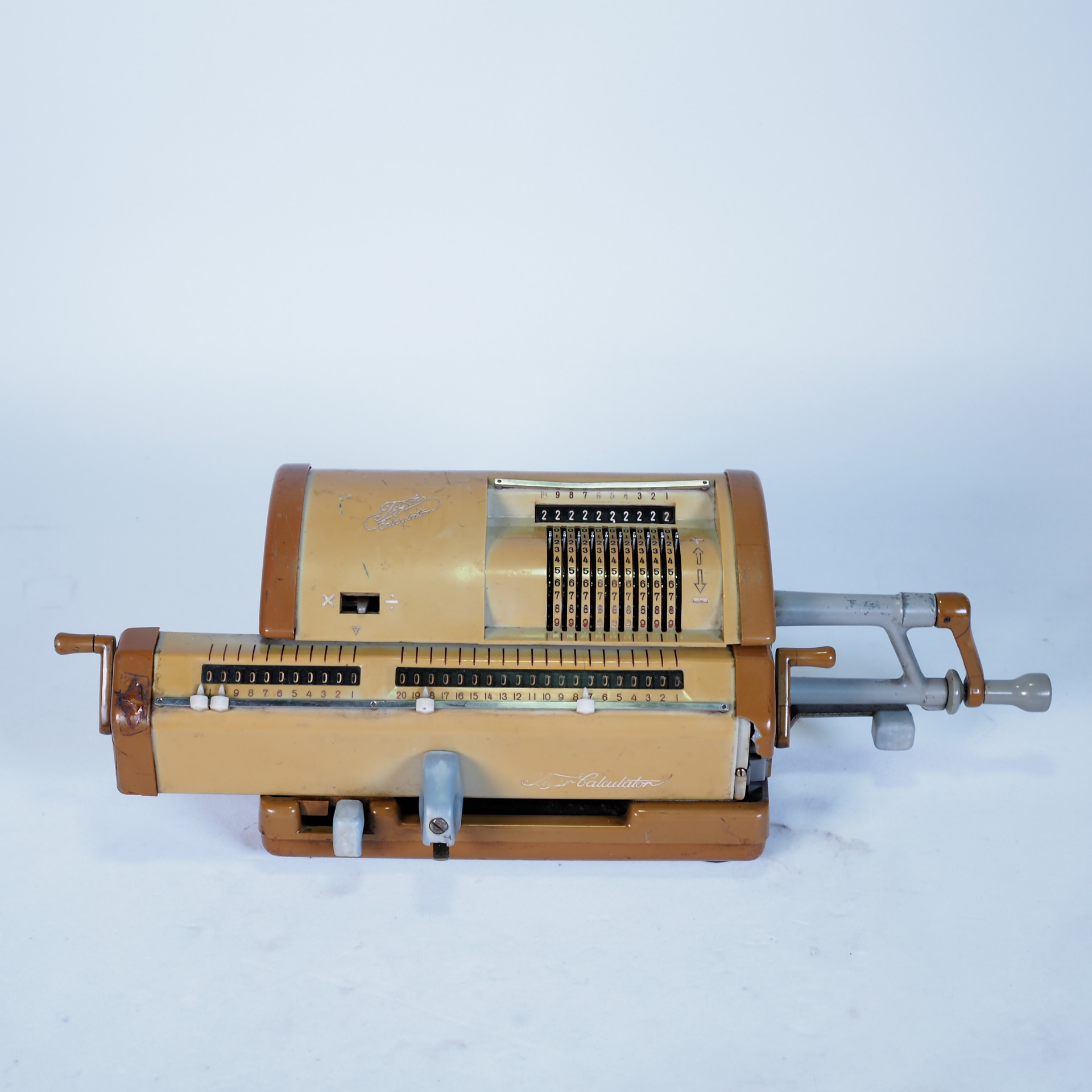 古董1970年虎牌Tiger机械西洋算盘手摇计算器功能正常7品文旅馆藏