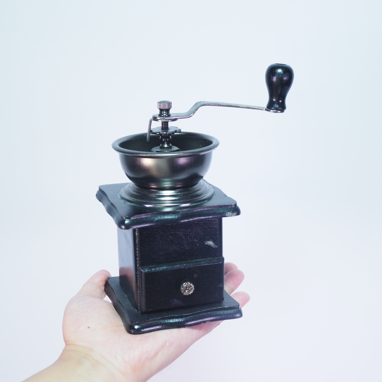 二手台湾小号手摇磨豆机咖啡机