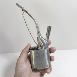 复古仿古白铜水烟斗怀旧影视道具装饰摆件149克水烟袋寿星图案8品