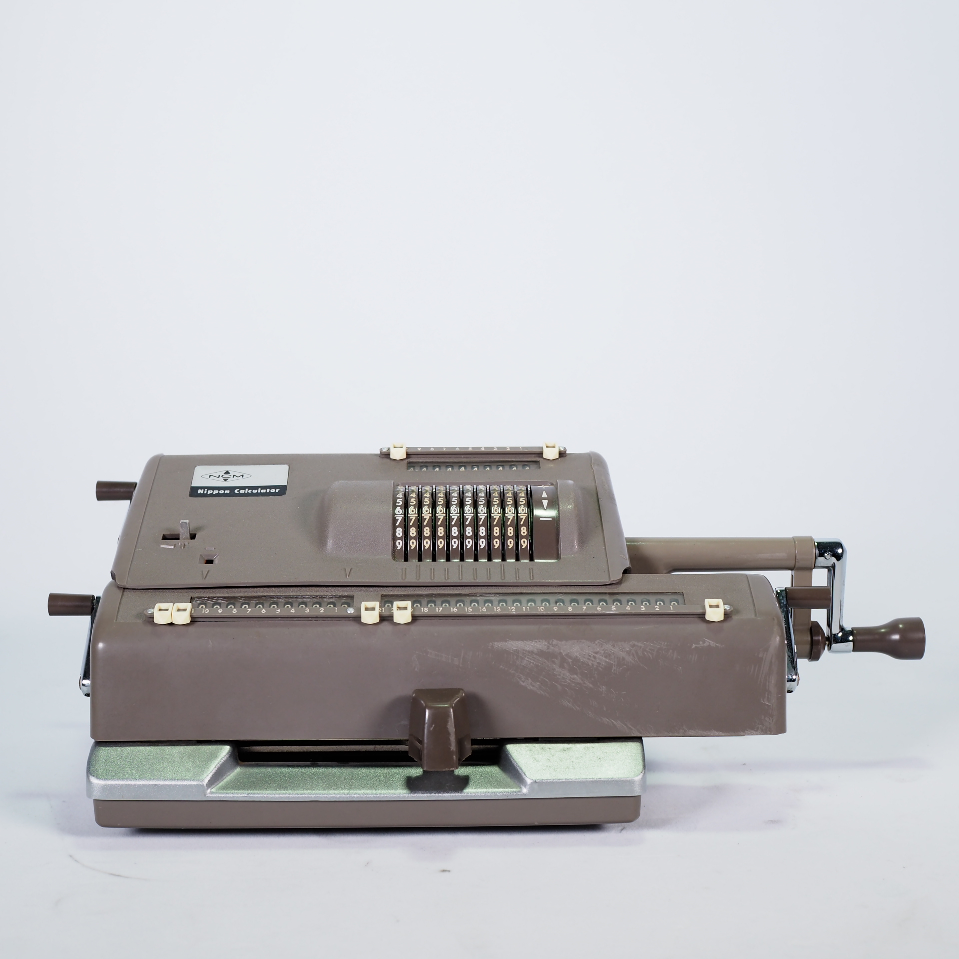 1950年代中古古董日本鹰牌Nippon机械手摇计算器西洋算盘功能正常