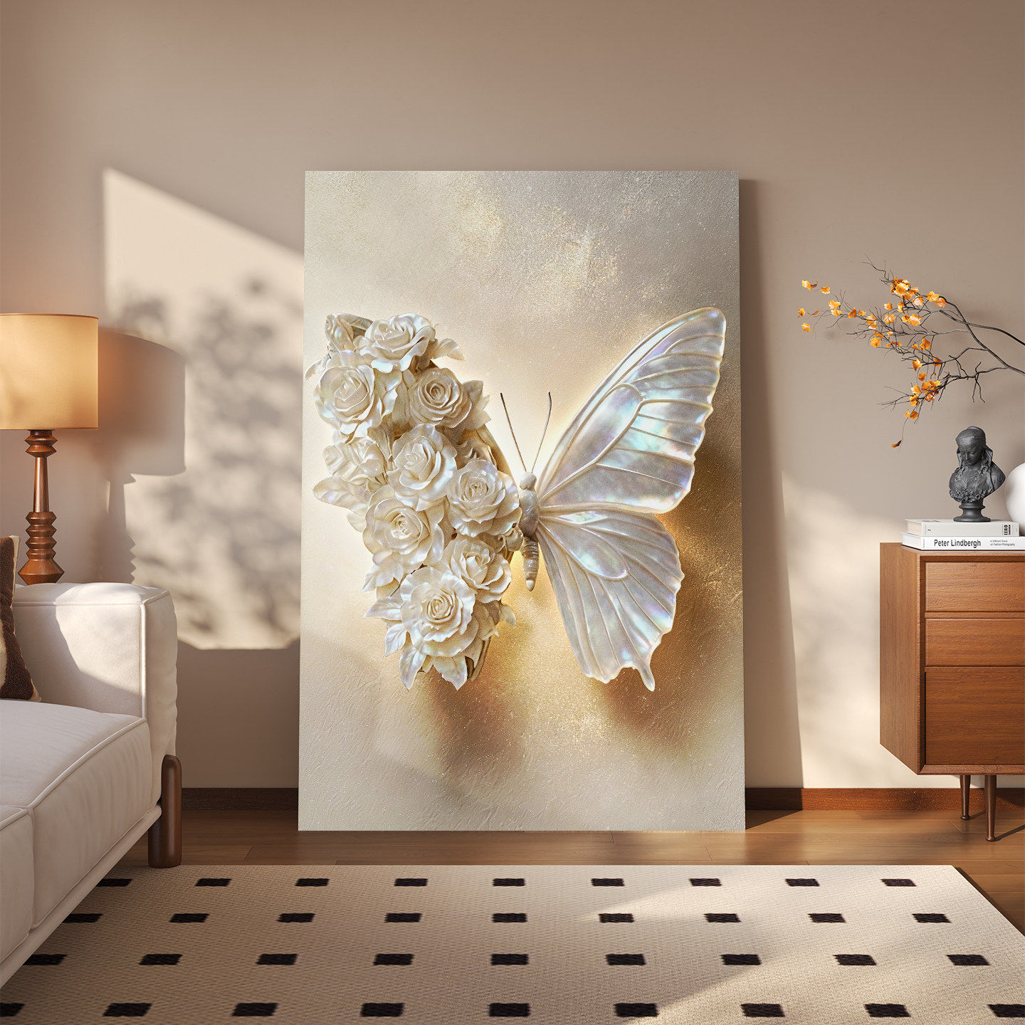 高级感蝴蝶客厅落地画装饰画奶油风沙发背景墙挂画轻奢玄关墙壁画,家居饰品,现代装饰画,淘宝优惠券,粉丝福利购,淘宝优惠卷