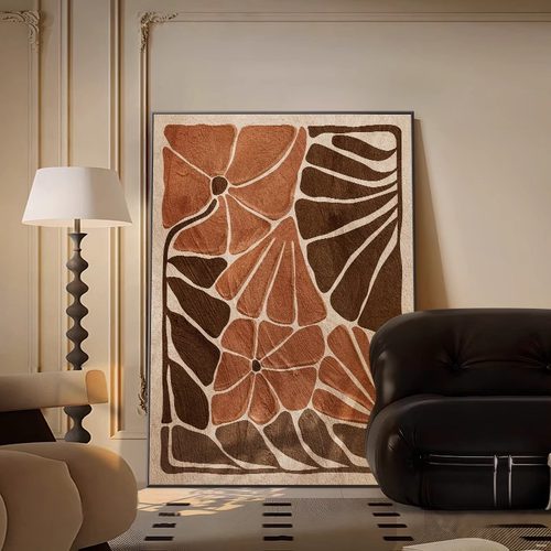 中古风高级感抽象花卉客厅装饰画