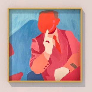 范德彪辽北狠人马大帅装饰画抽象艺术客厅卧室挂画大人物玄关壁画