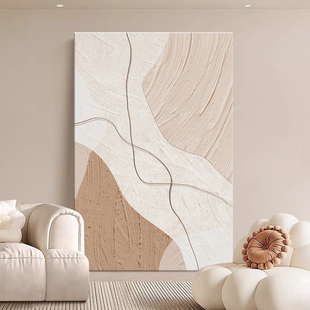 简约现代客厅装饰画新款入户玄关沙发背景墙肌理挂画落地抽象壁画
