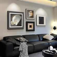 现代简约抽象客厅装饰画莫兰迪艺术沙发背景墙挂画高级感组合壁画