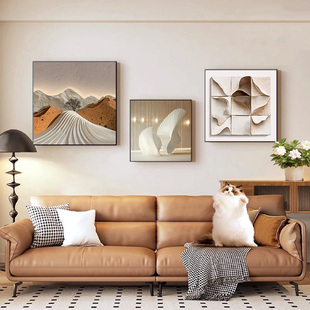 简约高级感客厅装饰画抽象艺术沙发背景墙挂画法式艺术组合墙壁画