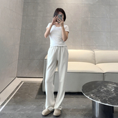 luqi Lulu春夏soft显瘦瑜伽健身高腰直筒垂感宽松阔腿运动长裤 女