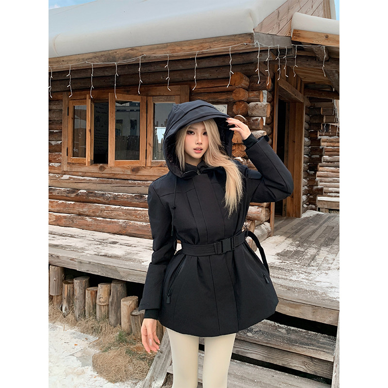 luqilulu加绒加厚滑雪羽绒服女