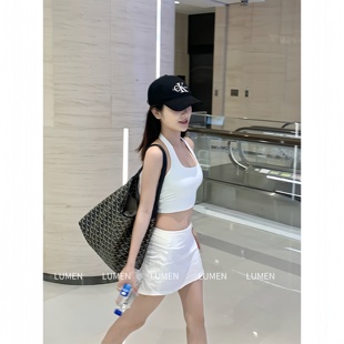 luqi lulu短裙Pace rival三褶裙运动女夏防走光有内衬网球健身裙