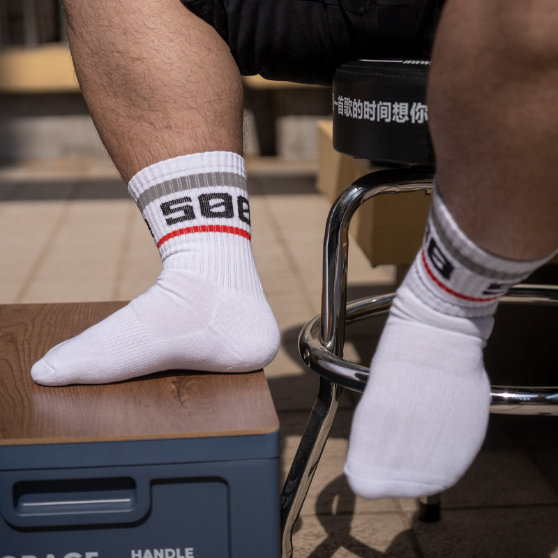 K叔毛巾底男士棉运动吸汗袜子