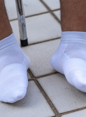 酷宝先生袜子男士白袜7A抗菌棉防臭薄款运动透气吸汗正装袜短筒