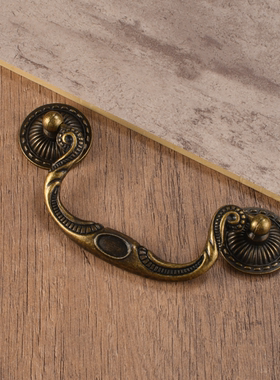 复古中式B-431抽屉仿古锌合金孔距96mm提手橱柜家居印花拉手