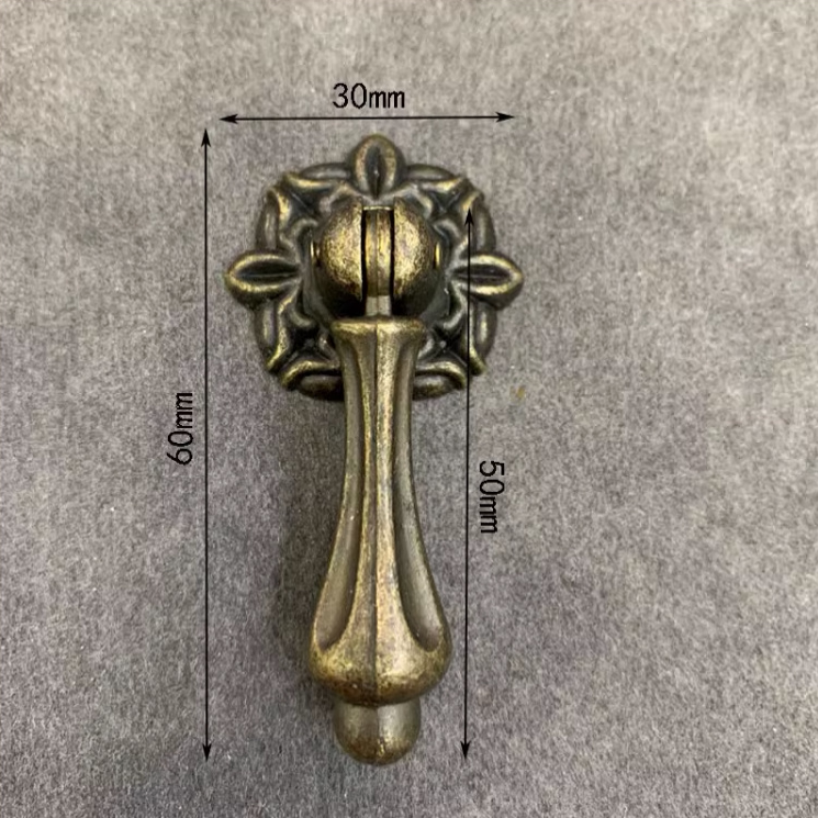 复古橱柜门抽屉拉手仿古单孔暗装拉手锌合金木盒拎手箱柜提手