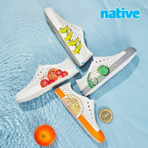 native水果印花夏EVA轻质洞洞鞋