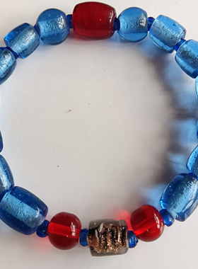 宝琉阁KS07纯手工老琉璃老珠子手串