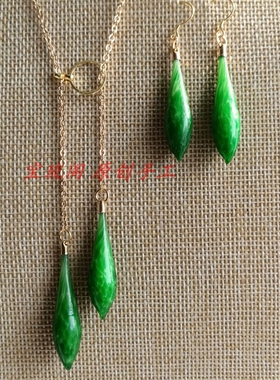 原创手工民国老琉璃耳环组合项链