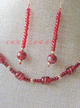 diy琉璃珠子新娘本命年毛衣链