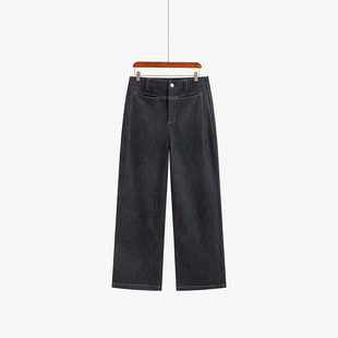 女百搭休闲裤 松紧直筒裤 2025秋季 新款 大码 胖mm宽松阔腿牛仔裤 女装