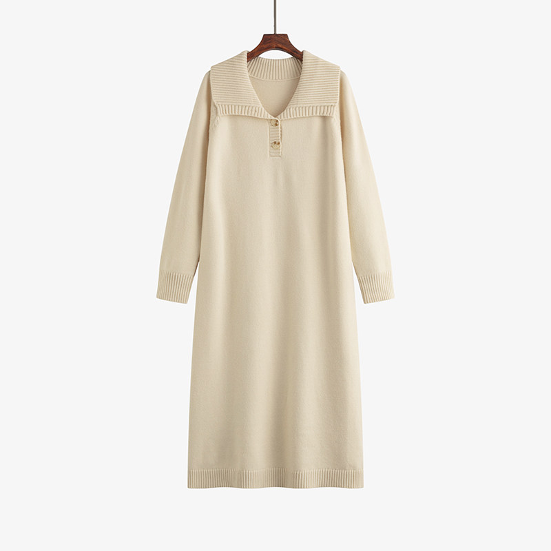 【清仓】polo领针织裙女直筒毛衣裙2024冬新款胖mm宽松百搭连衣裙,女装/女士精品,连衣裙,淘宝优惠券,粉丝福利购,淘宝优惠卷