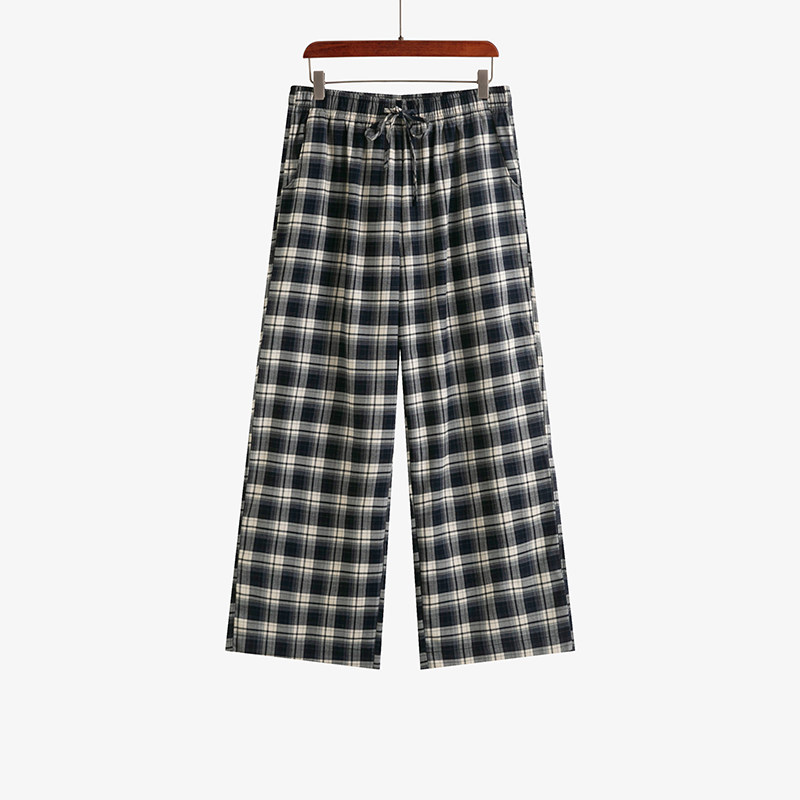 大码女装复古格子裤松紧高腰直筒裤2025夏款胖mm百搭休闲阔腿裤女,女装/女士精品,休闲裤,淘宝优惠券,粉丝福利购,淘宝优惠卷
