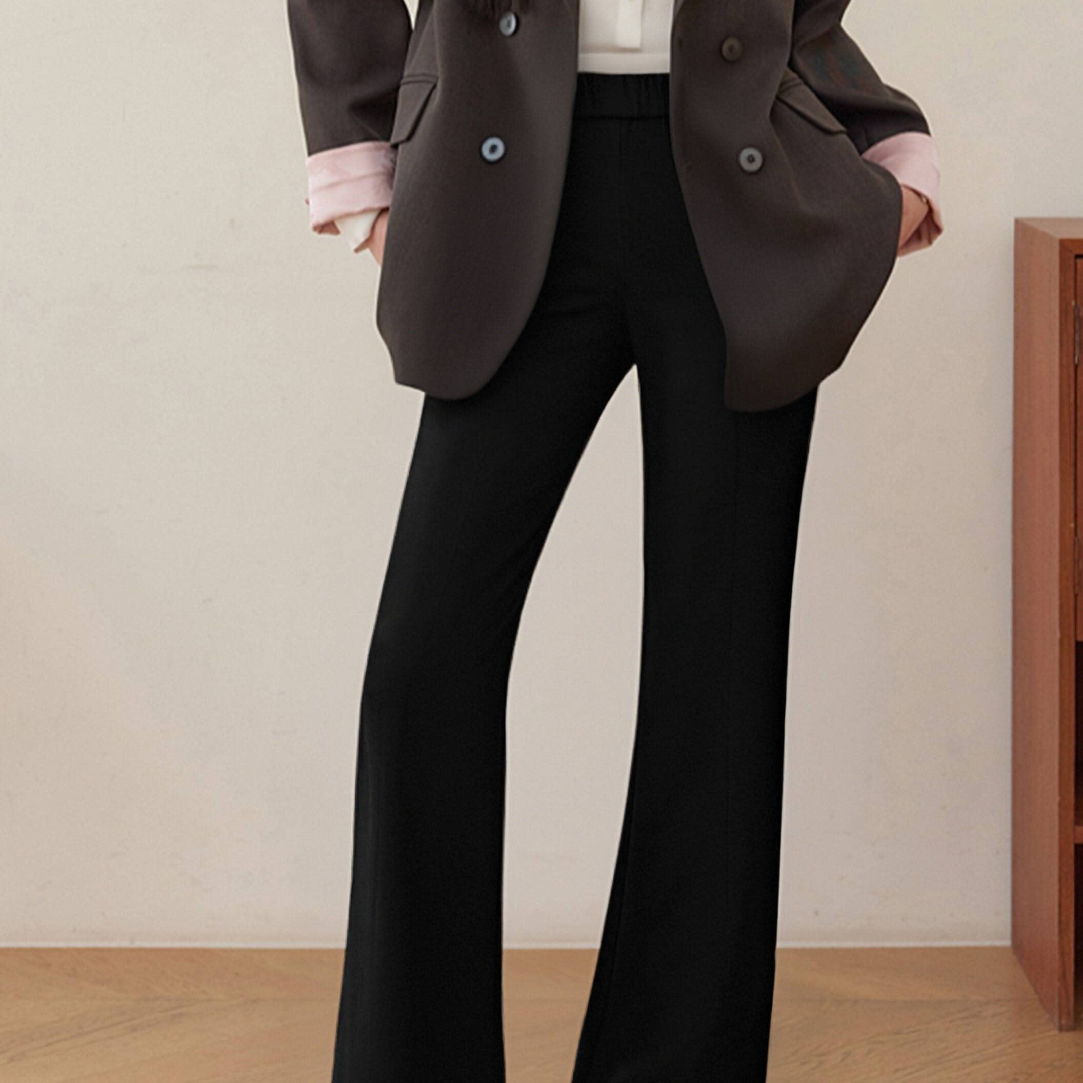 大码女装显瘦百搭休闲裤女微喇裤2025秋季新款胖mm宽松直筒裤长裤