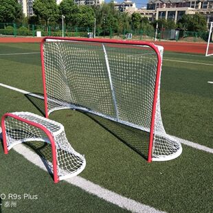 小冰球球门迷你便携轮滑球球门旱地冰球曲棍球门网家用儿童足球门