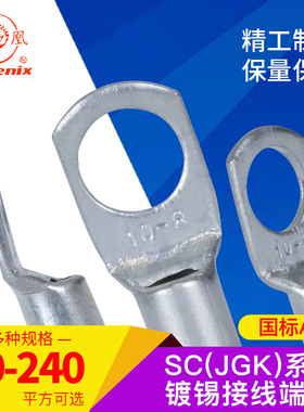 正品凤凰铜鼻子SC（JGK）10-8线鼻子 铜接线端子 铜接头