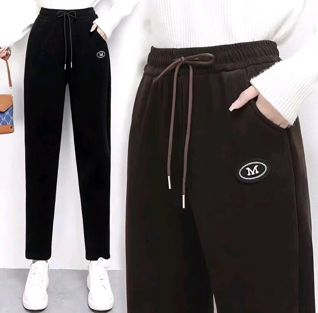 冬季新款欧棉绒女裤加绒加厚裤女哈伦裤M标中年百搭直筒休闲裤女,女装/女士精品,休闲裤,淘宝优惠券,粉丝福利购,淘宝优惠卷