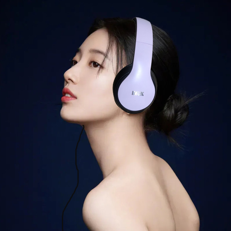 IMUK立体声头戴式耳机手机电脑有线音乐重低音听歌英语听力监听