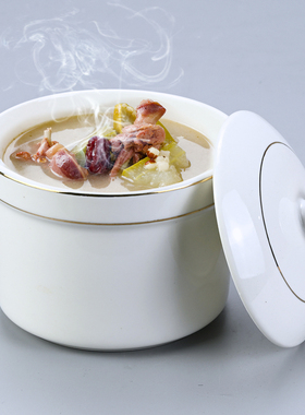 陶瓷炖盅隔水炖燕窝纯白色小汤盅带盖家用鸡蛋羹炖罐商用炖盅定制