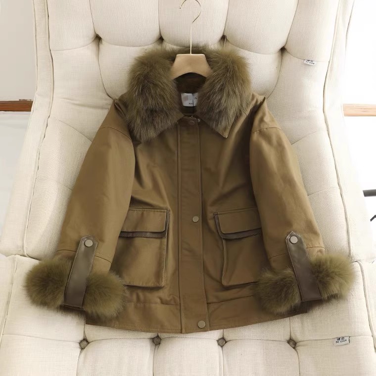 棉衣 冬季女装新款工装风内里加绒设计感加厚保暖派克服 外套1.27