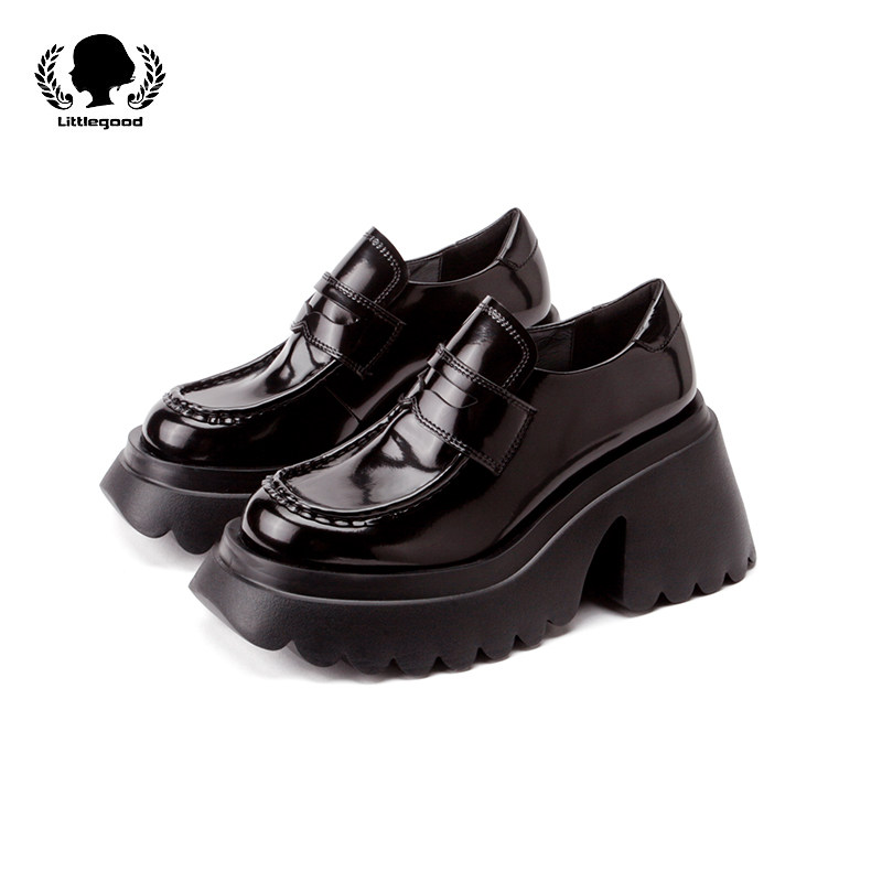 littlegood日系少女乐福鞋女新款厚底增高JK小皮鞋百搭学院风